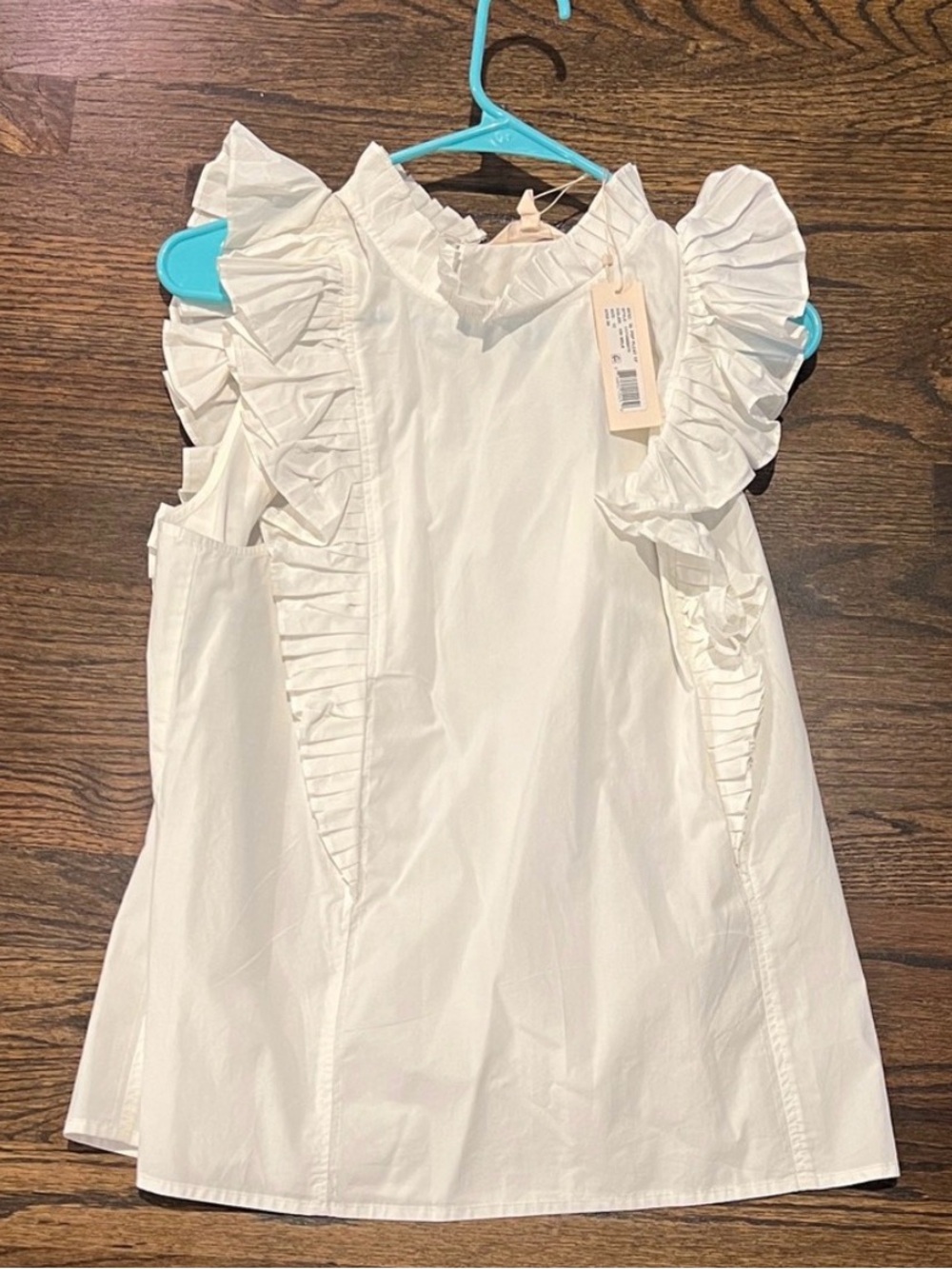 Rebecca Taylor White Ruffled Sleeveless Button Down Top
